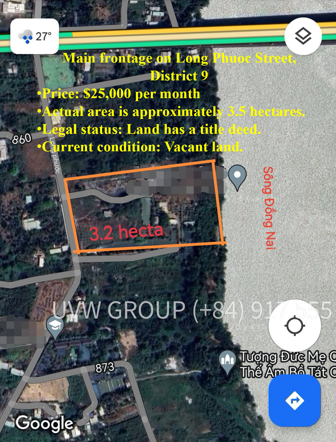 Cho Thuê Đất Đường Long Phước, Quận 9 | 3.5 Hecta | 25.000$
